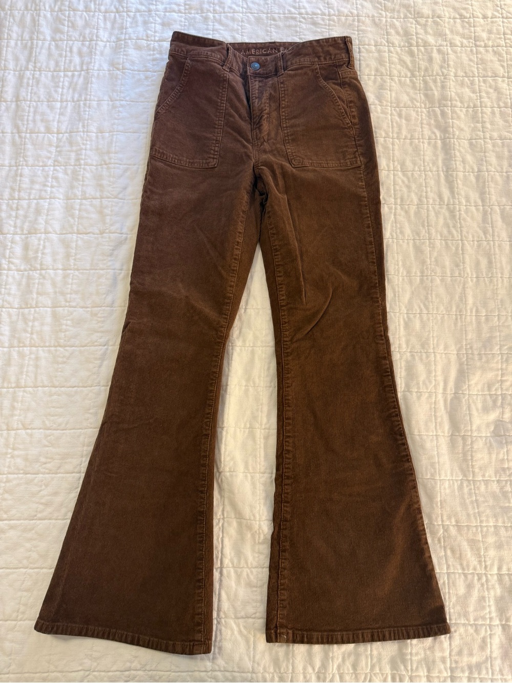 Brown American Eagle Women’s Corduroy Flare Jeans